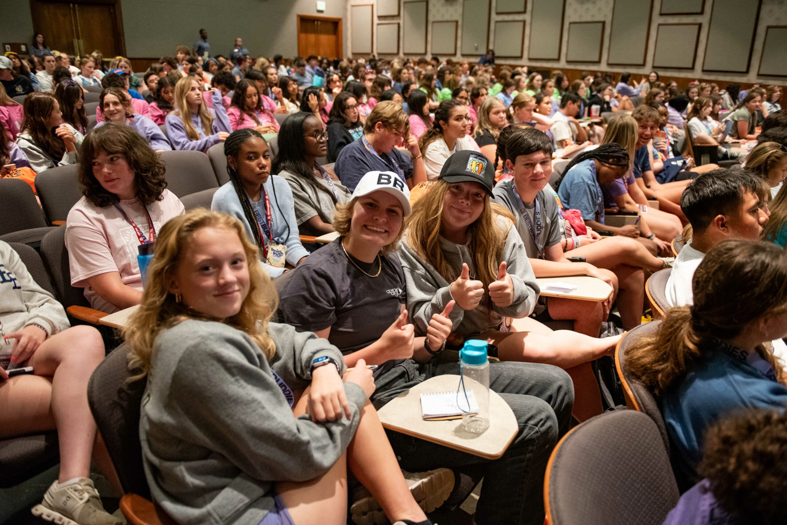 a group of people sitting in a room